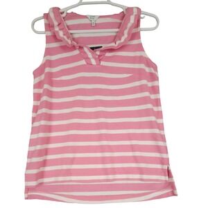 Crown & Ivy Women's Sleeveless Pink Striped Knit Top‎ Blouse - PS